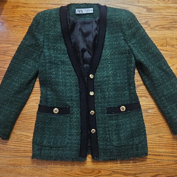Zara Green Tweed Blazer - Picture 8 of 8